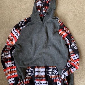 Aztec accented hoodie
